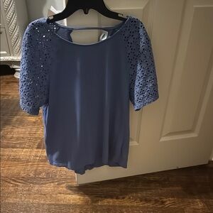 Old Navy Blue Cut Out Blouse